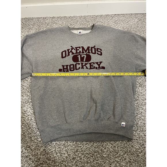 Okemos Hockey Russell Athletic Pullover Crewneck Gray Mens XL - Picture 6 of 8